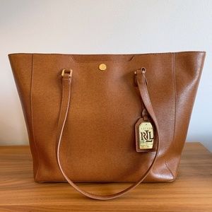 Ralph Lauren Brown Leather Tote Bag